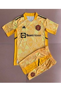 Manchester United Keeper Babyklær Borte Fotballdrakt til barn 2022-23 Korte ermer (+ Korte bukser)